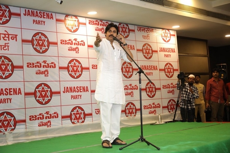 Janasena Party Press Meet at Vijayawada - 8 / 10 photos