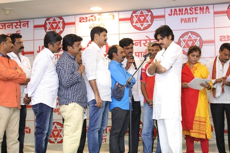 Janasena Party Press Meet at Vijayawada - 10 / 10 photos