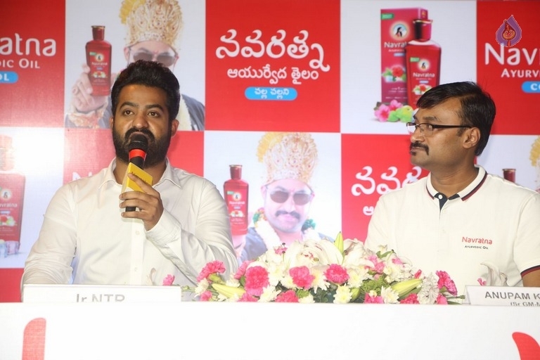 Jr NTR at Navratna Ayurvedic Oil Press Meet - 9 / 21 photos