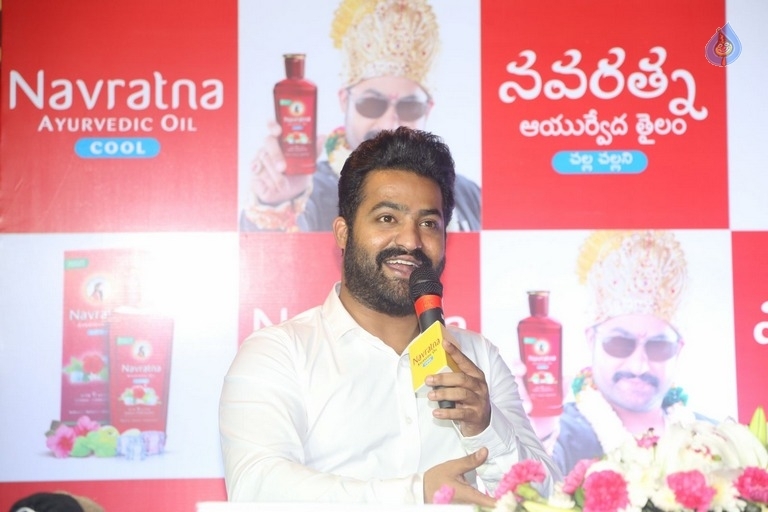 Jr NTR at Navratna Ayurvedic Oil Press Meet - 10 / 21 photos
