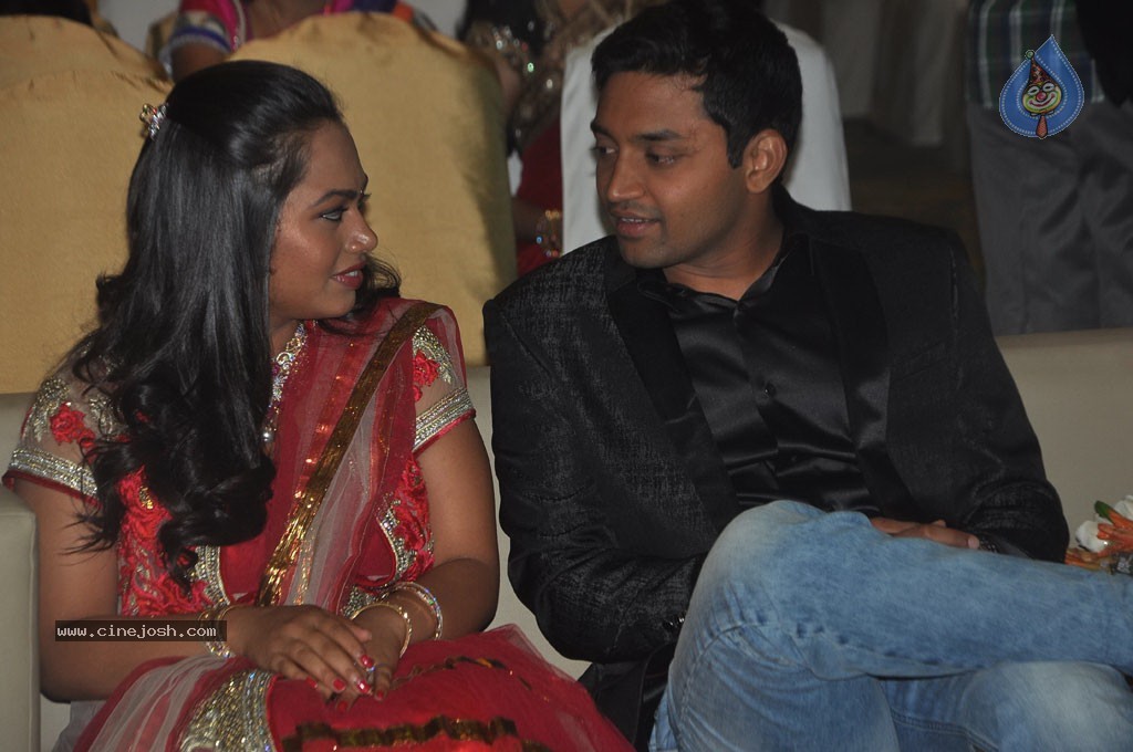 Keerthi with Rakesh Wedding Sangeet Photos - 26 / 77 photos