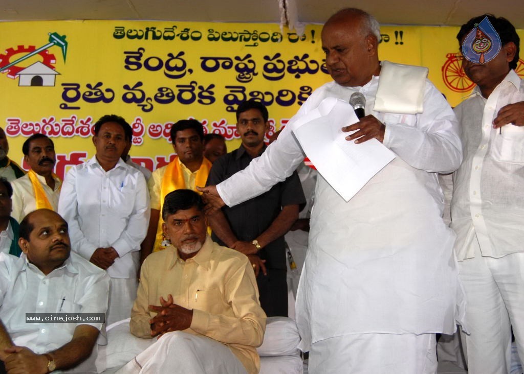 NTR and Political Leaders at Chandrababu Indefinite Fast - 36 / 74 photos