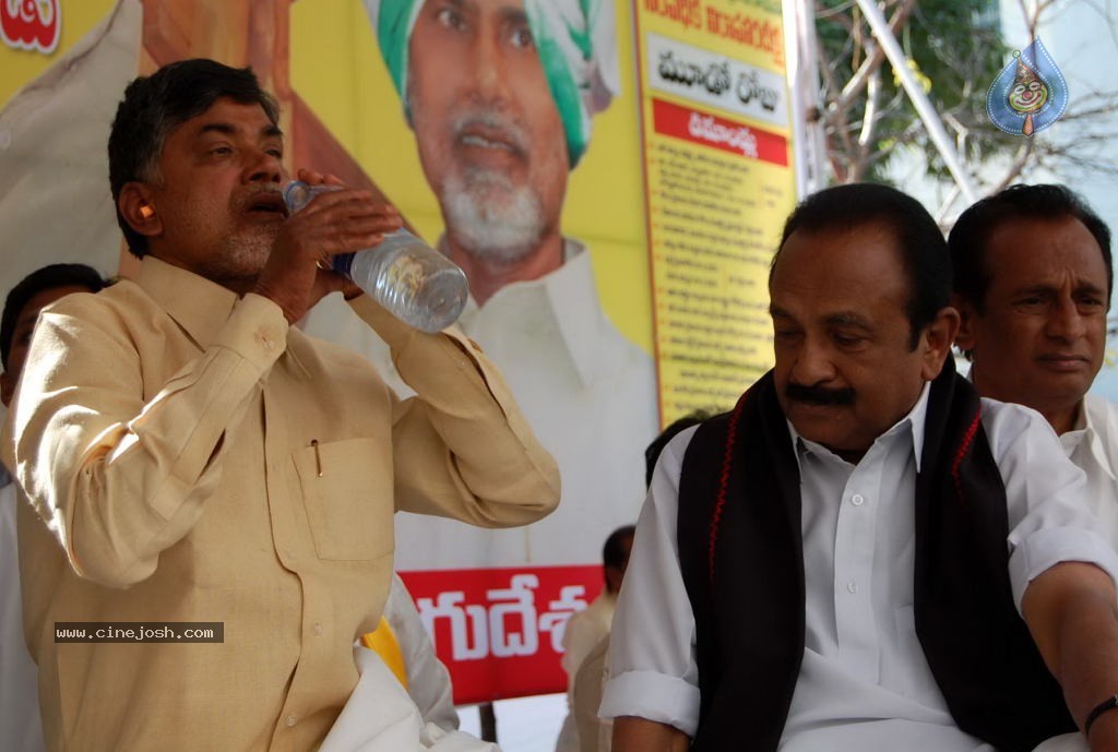 NTR and Political Leaders at Chandrababu Indefinite Fast - 48 / 74 photos