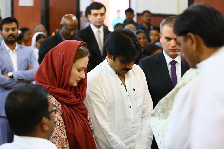 Pawan Kalyan And Adam Burakowski Visits St Marys Church - 14 / 30 photos