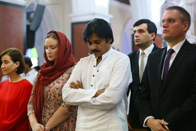 Pawan Kalyan And Adam Burakowski Visits St Marys Church - 23 / 30 photos