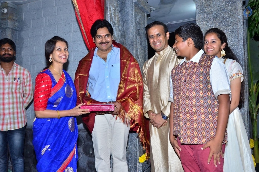 Pawan Kalyan Visits Andhra Prabha Ganapathi Pooja Photos - 39 / 41 photos