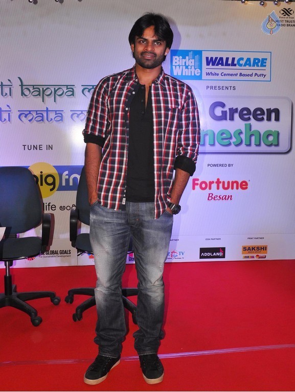 Sai Dharam Tej at BIG Green Ganesha - 11 / 15 photos