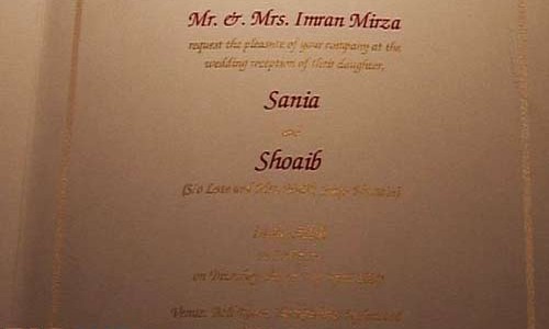 Sania - Shoaib Wedding Invitation at a glance - 5 / 8 photos