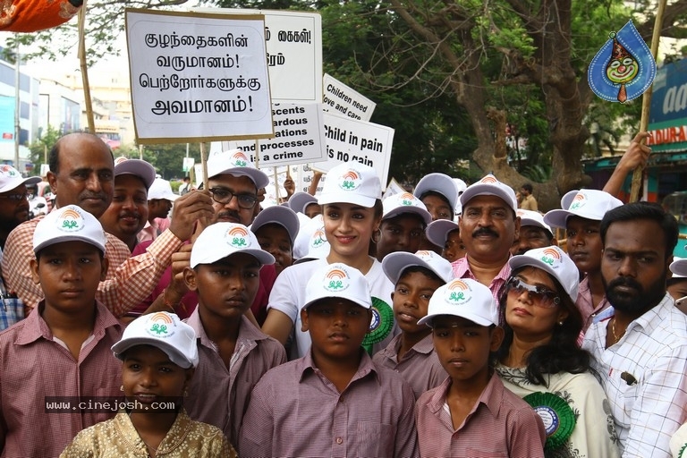 Trisha At Rally Against Child Labour Photos - 1 / 9 photos