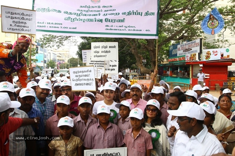 Trisha At Rally Against Child Labour Photos - 3 / 9 photos