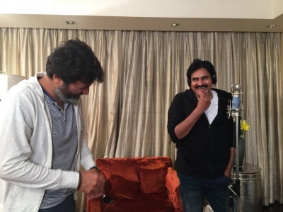 Agnyaathavaasi Pawan's Song Recording Session - 2 of 9