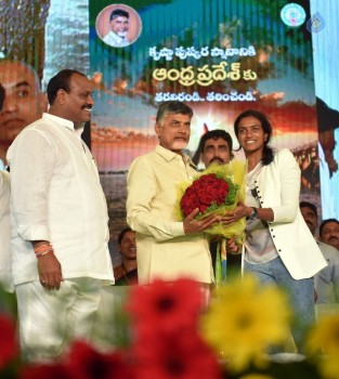 AP CM Felicitates PV Sindhu Photos - 15 of 17