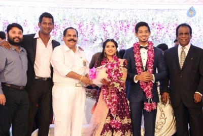 Hero Vishal Sister Aishwarya Wedding Reception Photos - 3 of 31
