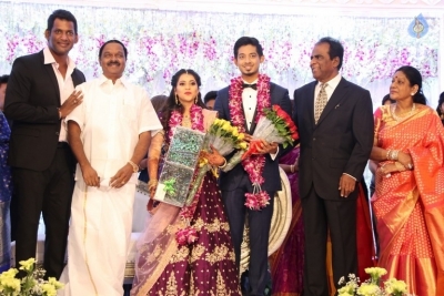 Hero Vishal Sister Aishwarya Wedding Reception Photos - 7 of 31