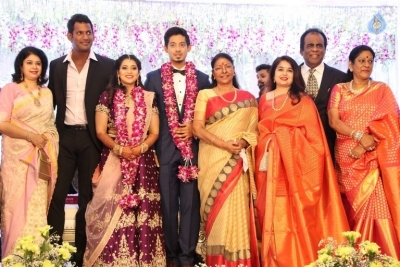 Hero Vishal Sister Aishwarya Wedding Reception Photos - 9 of 31