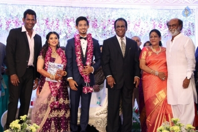 Hero Vishal Sister Aishwarya Wedding Reception Photos - 10 of 31