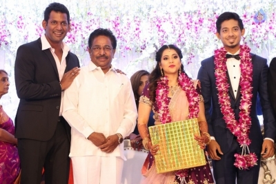 Hero Vishal Sister Aishwarya Wedding Reception Photos - 12 of 31