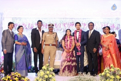 Hero Vishal Sister Aishwarya Wedding Reception Photos - 14 of 31