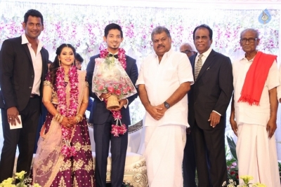 Hero Vishal Sister Aishwarya Wedding Reception Photos - 21 of 31