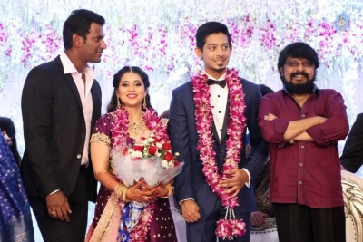 Hero Vishal Sister Aishwarya Wedding Reception Photos - 29 of 31