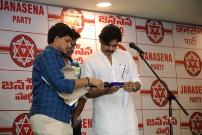 Janasena Party Press Meet at Vijayawada - 9 of 10