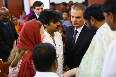 Pawan Kalyan And Adam Burakowski Visits St Marys Church - 16 of 30