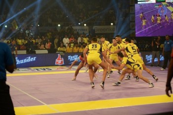 Telugu Titans Vs Jaipur Pink Panthers Kabaddi Match Photos - 22 of 100