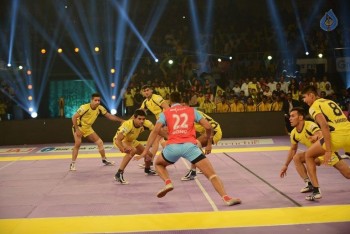 Telugu Titans Vs Jaipur Pink Panthers Kabaddi Match Photos - 35 of 100