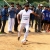 Revanth displays his football skills