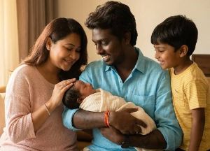 Atlee - Priya Welcome Baby Girl Miyou With Cute Post