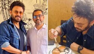 Venkatesh relishes dishes at Bangalore Restaurant