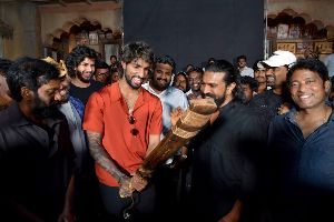 Tilak Varma Visits The Sets Of Peddi