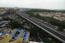 Anam Ramnarayan Reddy inspecting flyover works..