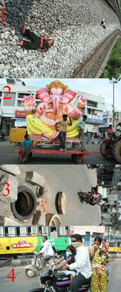 Big size Ganesh idol being shifted to...