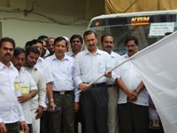 Collector Navin Mittal flagging off the food materials