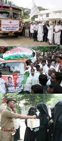 D Srinivas flagging off the trucks...