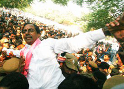 KCR and Cadres in Khammam burst into tears.