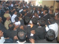 Lawyers-TRS activists clash