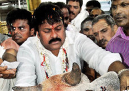 Chiru enjoy ‘Chicken’ and ‘Cheap Liquor’ in Vemulawada.