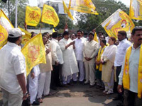 TDP dharna against urea price hike