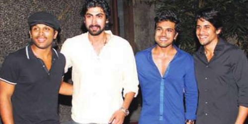 Rare pairs: Arjun, Charan and Chaitu, Rana.