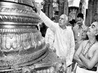 Srivari Brahmotsavam: CM, wife worship at Tirumala