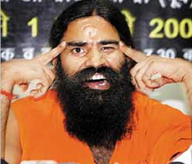 Ramdev Baba hiding in a Saree!? Ramdev Baba hiding in a Saree!?