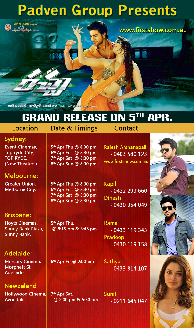 'Rachcha' Australia Schedules