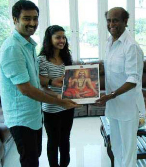 Rajini gifts 'Raghavendra' to Sneha