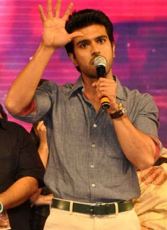 Ram Charan Shows His 'Hair' to Media