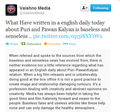 Vyshno Media's Clarification on Puri-Pawan Issue