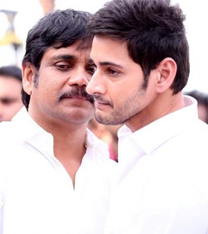 Mahesh Babu and Pawan Kalyan at Annapurna