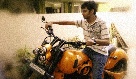 Young 'Simham' on 'Legend' Bike!