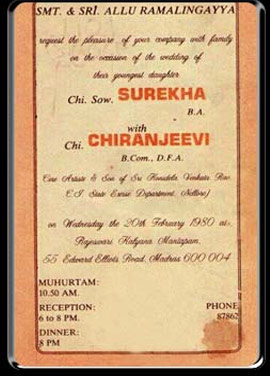 This Is Chiranjeevi's Wedding Card